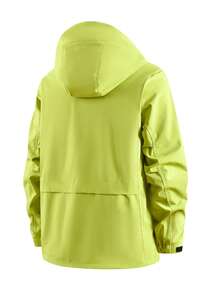 TOPEED Unisex Spring/Autumn New Arrival Zip-Up Hooded Windbreaker - Lime Green - View 3