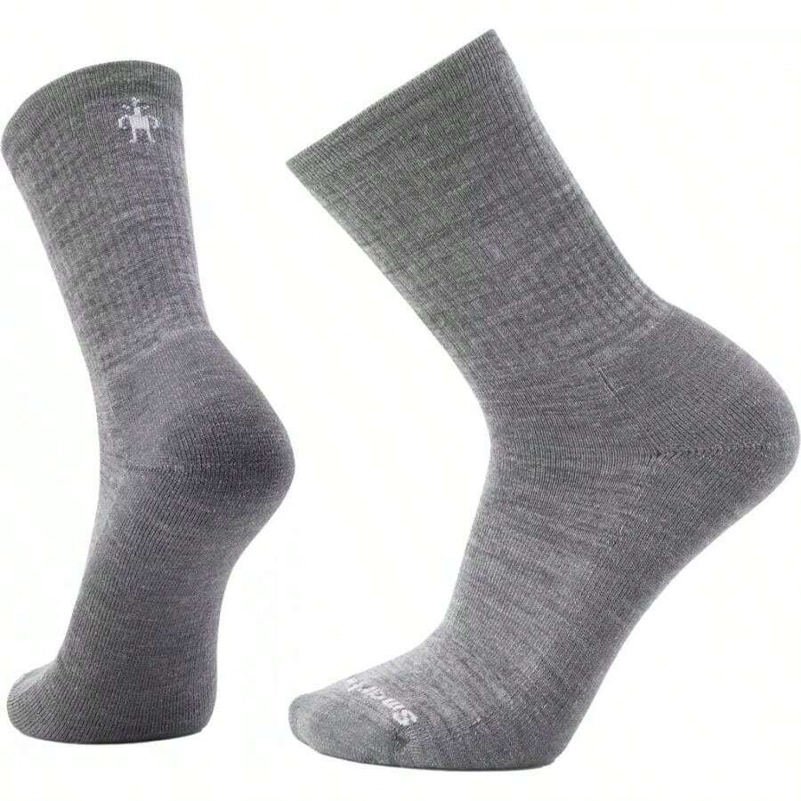 Smartwool Everyday Solid Rib Crew Socks | - Medium Gray - View 1