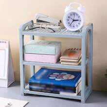 Estante de plástico para encimera, organizador de ducha ajustable de 3 niveles, soporte de almacenamiento de cosméticos, estante de especias de cocina, organizador de baño, bandeja de tocador - Negro - Ver 6