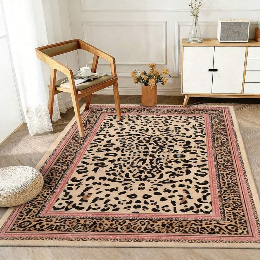 Retro Leopard Print Flannel Carpet, 2D Digital Printing, Non-Slip Rubber Bottom, Multiple Sizes Available. Suitable For All Seasons, Washable, Machine Washable, Comfortable, Unique, Suitable For Him, Her, Family Members, Boyfriend, Girlfriend, Father, Family Members, Mother, Lover, Daughter, Son, Grandfather, Grandmother, Teacher, Doctor, Nurse, Friend, Classmate, Pet. As Birthday Gifts, Household Items, Wedding Items, Souvenirs, Home Decoration, Daily Life, Office Decoration, Birthday, Anniversary, Valentine's Day, Thanksgiving, Graduation Season, Christmas, Halloween, Mother's Day, Father's Day, Wedding, New Year Gift Decoration. Suitable For Shopping Centers, Restaurants, Kitchens, Bathrooms, Living Rooms, Bedrooms, Corridors, Balconies, Outdoor Doors, Door Mats, Entrance Mats, Non-Slip Mats, Offices, Cafes, Piano Room Floor Decoration - Nhiều màu 14 - Xem 1