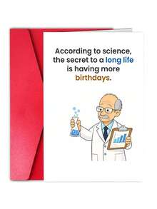 1张趣味男士生日贺卡 – 科学幽默生日礼物，送给爸爸、丈夫、他、同事、老板、爷爷 – 睿智幽默语录贺卡，折叠后尺寸为4.92英寸 x 6.93英寸，附信封 – 适合20岁、21岁、25岁、30岁、35岁、40岁、45岁、50岁、55岁、60岁、65岁、70岁、80岁、90岁生日 - 查看 1
