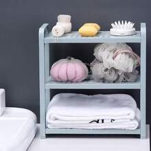 Estante de plástico para encimera, organizador de ducha ajustable de 3 niveles, soporte de almacenamiento de cosméticos, estante de especias de cocina, organizador de baño, bandeja de tocador - Negro - Ver 2