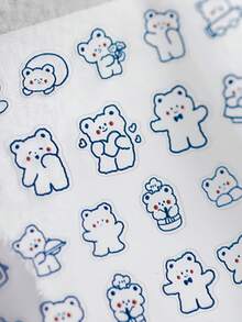 1 miếng dán móng tay hình gấu mùa hè dập nổi dễ thương, hình gấu Teddy 5D đáng yêu, họa tiết móng tay tự dính, phụ kiện trang trí móng tay cho bé gái - Nhiều màu - Xem 4