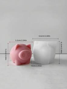 1个新款鼻孔猪形硅胶蜡烛模具，装饰性手工挤压玩具 - A-白色 - 查看 2