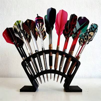 Soporte de exhibición para dardos, organizador de almacenamiento de dardos para dardos de acero/punta blanda, accesorios de dardos, almacenamiento de escritorio, decoración de sala de juegos, entretenimiento en el hogar, diseño compacto, exhibición moderna