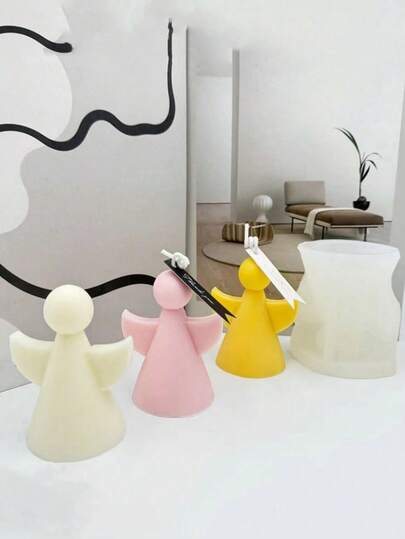 New Hollow Heart Angel Silicone Mold, Small & Large Size, Holiday Gift, Fragrance Stone Plaster Decor Silicone Mold