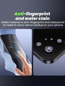 5 paquetes de película protectora de privacidad mate a prueba de golpes y miradas indiscretas, compatible con iPhone 16 Pro Max, 16E, 16 Plus, 15 Pro Max de 6.9 pulgadas y 6.7 pulgadas, 17 Pro Max, 17, 17 Pro, 17 Air, película de cerámica mate de 9H+ con privacidad, película suave de cobertura total, mate, cerámica, antihuellas, antirreflejo, antipeeping, sensible al tacto, se adapta a las fundas del teléfono, nunca se rompe, no hay que preocuparse por roturas, regalo de primavera - Negro - Ver 5