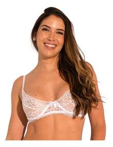 Set Of 3 Lace Bras Without Padding With Underwire Sigh Balconette - Black/pink/red - View 3