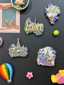 1 pieza Imán de nevera 3D de un famoso hito mundial, Torre Eiffel de luz, Torre del iris francés, Té de la tarde francés, Indicación de tamaño preciso, Impresión de alta definición, Adecuado para refrigerador, pizarra de oficina y talla grande escenarios, Adecuado para recuerdos de viaje, Diseño colorido adecuado para la decoración del hogar, Adecuado para regalos de Navidad y cumpleaños - La luz de la Torre Eiffel - Ver 6