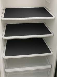 Set Of 3 Waterproof PVC Refrigerator Towels 46x32 Cm - Black - View 2