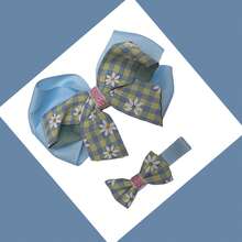 Children's Hair Bows, Duckbill Clips, 2 Units - 藍色 - 查看 5