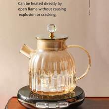 1件装立式冷水壶，耐高温家用大容量茶具套装，耐热茶壶，系壶，南瓜造型冷水壶，酒店家用旅行用品 - 彩色 - 查看 5