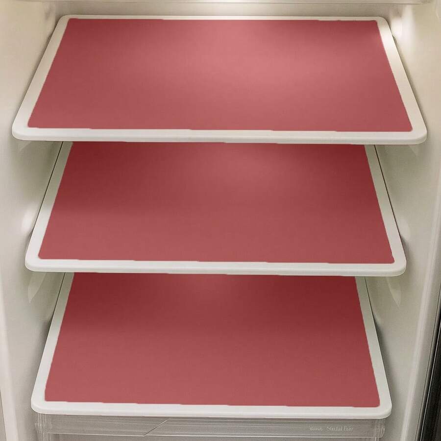 Set Of 3 Waterproof PVC Refrigerator Towels 46x32 Cm - Red - View 1
