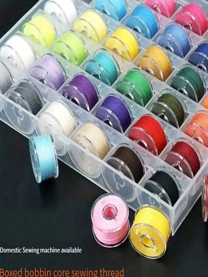 Sewing Machine Bobbins, Portable Mini Hand Sewing Thread, Pre-Wound Bobbins Suitable For Embroidery And Sewing Machines