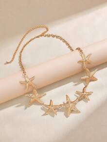 1件夏季海洋主题海星腰带/金色腰链，千禧年配饰腰链，裤链，腰带，多层日月链条腰带，女士沙滩装身体链，金属腰链，波西米亚风腰珠裤链，银色腰链，身体饰品，哥特风配饰，西部风金色链条腰带，日常通勤连衣裙腰带，适合日常聚会和度假佩戴 - 多色 - 查看 4