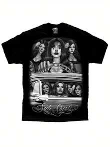 Side Show Cruising Lowrider Payasa Clown D Gonzales Chicano Art DGA T Shirt Funny Gift Men Clothes Mens Tops Funny Ugus T-Shirts Tops - 黑色 - 查看 1