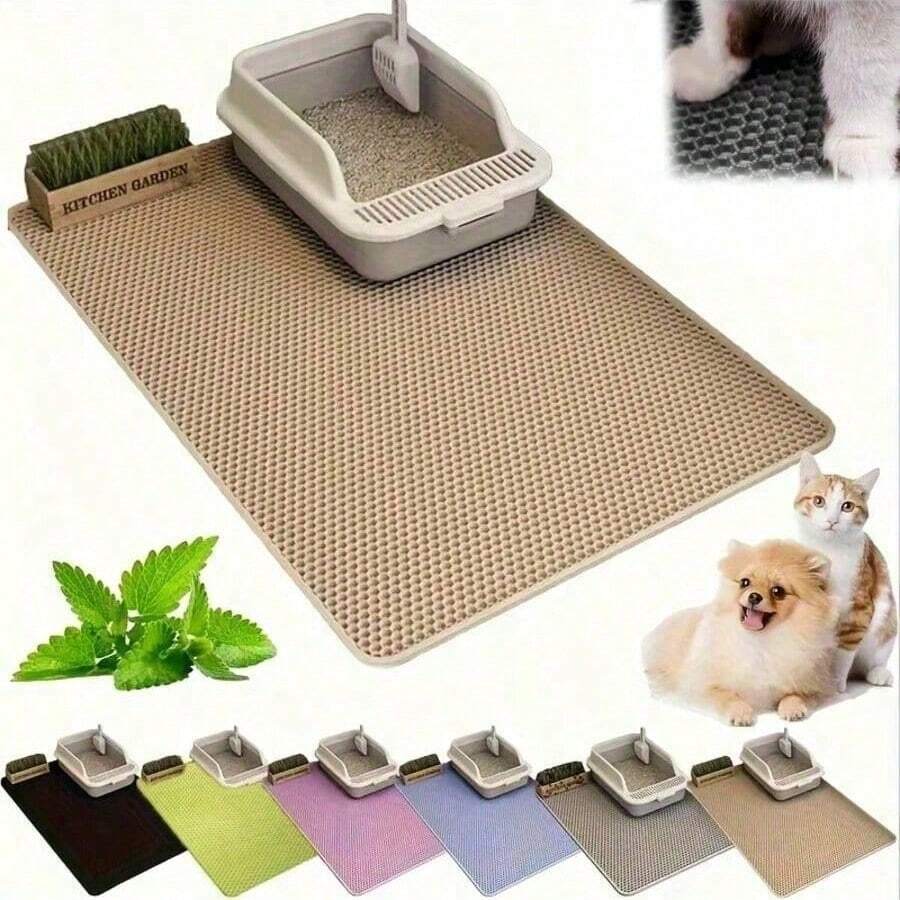 Keset Pasir Kucing Bahan EVA - Efektif Anti-Jejak, Desain Penyaring Pasir untuk Menjaga Area Kotak Pasir Tetap Bersih, Perlengkapan Pembersih Hewan Peliharaan - MultiWarna - View 1