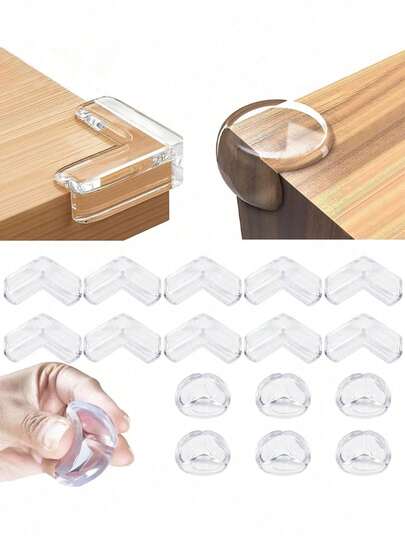 Furniture Corner Protection Cover, Table Edge Collision Protection, Anti-Collision Protective Cover, Table Corner Cushion, Made Of Thick Transparent Cushioning Material, Suitable For Families With Elderly Or Children