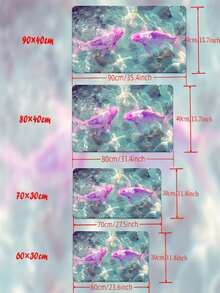 1pc Pink Koi Fish Jumping Water High Definition Printed Desk Mat, Multifunctional XXL Mouse Pad, Keyboard Gaming Mouse Pad, Office Computer PC Gaming Desk Mat, Ideal Gift For Family And Friends, Adults - View 4