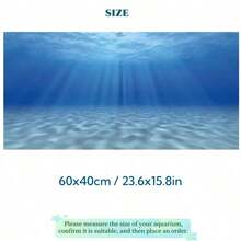 阳光海滩主题装饰画，适用于鱼缸背景，水族箱背景，鱼缸贴纸，爬虫缸背景，水族箱阳光水下风景设计，水族箱装饰配件 - 彩色 - 查看 14