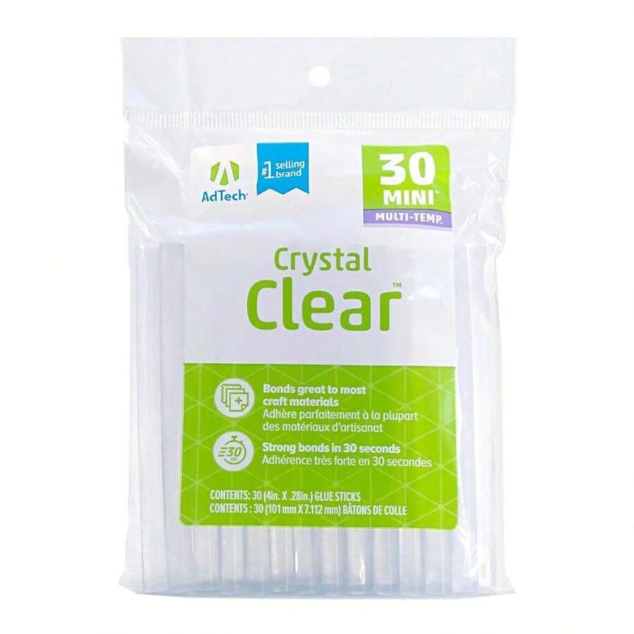 AdTech Hot Glue Sticks 4" Mini Size, Clear, 30 Sticks - ColorA - View 1