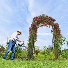 1PCS 7.5FT Garden Arch Trellis Outdoor Plant Support Archway For Climbing Vine Flower - A - 查看 2
