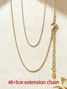 5pcs/Set Stainless Steel Snake Chain Necklace With Lobster Clasp And Extension Chain, Suitable For DIY Jewelry Making, Semi-Finished Chain - 5pcs - View 4