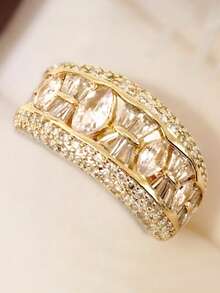 1 PC Glamorous Cubic Zirconia Ring For Women For Wedding Engagement Anniversary Party Jewelry Valentine's Day Gift - 1# - View 4