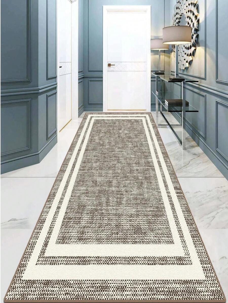Kitchen Rug - Kitchen Hallway Rug - Machine Washable, Non-Slip Kitchen Mat, Sizes: 60*150, 60*200, 80*200, 100*200, 120*180 Cm, Made In Turkey - Black and White - View 1