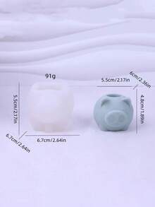 1个新款鼻孔猪形硅胶蜡烛模具，装饰性手工挤压玩具 - A-白色 - 查看 2