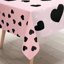 Toalha de Mesa Quadrada Decorativa 135x135cm Design Moderno Corações Aconchegantes - Multicolorido - Visão 4