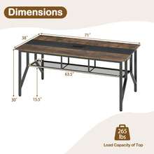 1 PCS 6 FT Conference Table With Cable Grommet & Storage Shelf For Meeting Room Office - Brown - View 8