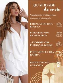 Conjunto Shorts Saia Feminino com Blusa Decote V Look Moderno e Confortável - Branco - Visão 8