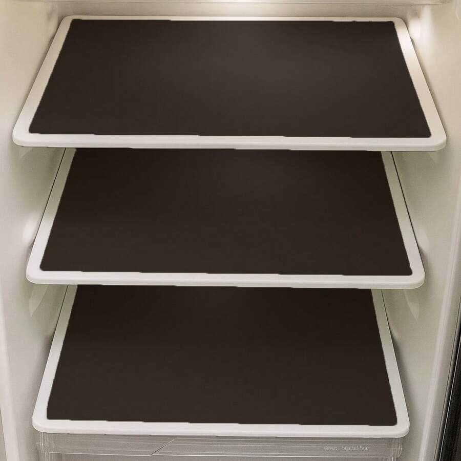 Kit Com 3 Toalhas De Geladeira Em Pvc Impermeavel 46x32 Cm - Marrom - Visão 1