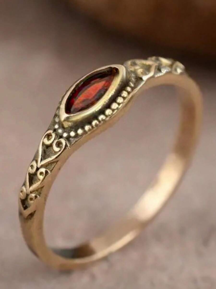 1枚时尚立方氧化锆戒指，女士款，适合婚礼、订婚、周年纪念、派对、情人节等场合佩戴。 - 1# - 查看 1