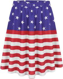 Plus Size Basic Versatile Stretchy Elastic Waist Flared Casual Mini Skater Skirt/Pleated Plaid Skirt For Women XL-5XL - L1 標誌 - 查看 8