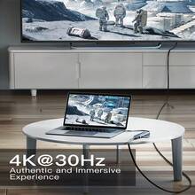 YAIUZGOO 5端口USB Type-C集线器，4K适配器分线器扩展坞，适用于笔记本电脑配件的USB 3.0转换器 - 查看 7