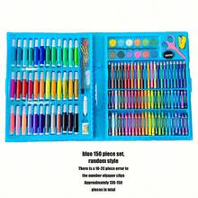 208/86/150/42 水彩笔套装，包含工具和全套水彩绘画用品，水彩笔套装，节日绘画笔套装，绘画学习工具礼品，学生水彩绘画用品套装 - 彩色 - 查看 7