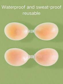 Ultra-Hold Silicone Bras, Wedding Bras, Invisible Bras, Strapless Silicone Bras, Reusable, Nipple Covers, Comfortable Waterproof Bra, Women's Silicone Push-Up Bra Covers, Popular Styles - 杏色(1 片矽膠) - 查看 12