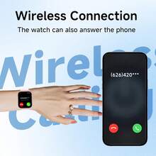 1.83英寸大屏智能手表，男女通用，具备消息和来电提醒、简易音乐控制、运动模式、日常必备功能、可自定义设置、轻松扫描连接、天气推送和提醒设置等功能。 - 查看 2