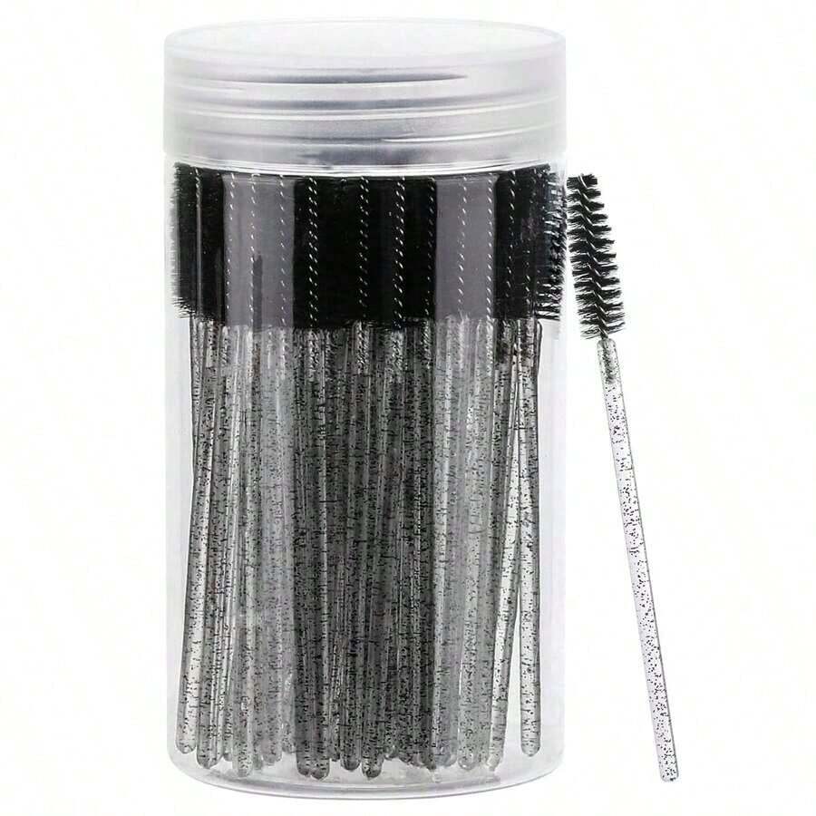 Pcs Disposable Mascara Wands, Eyebrow Spoolies Brush Eyelash Extensions, Black Lash Brushes With Container,Eyebrow Brush,Eyeshadow Brush,Spoolie,Spoolie Brush - 粉色 - 查看 1