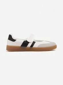 Zapatillas tipo bailarina con cierre de gancho y bucle - Blanco - Ver 3