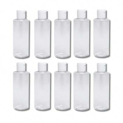 Kit 10 Frascos Viagem Shampoo Creme Sabonete 100ml Com Tampa Fliptop