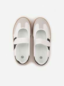 Zapatillas tipo bailarina con cierre de gancho y bucle - Blanco - Ver 6