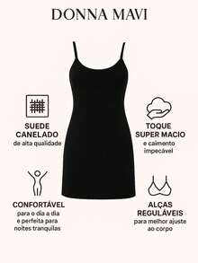 Comfortable Ribbed Suede Nightgown With Adjustable Straps Women's Pajamas - Đỏ - Xem 7