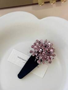 1件金色闪亮亮片BB夹新款中国风新年头饰奢华天鹅绒侧夹 - 彩色 - 查看 6