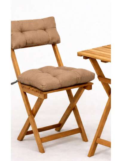 Soft, Fluffy Square Chair Cushion Set For Garden, Balcony, And Living Room. It Consists Of 1 Bottom And 1 Top Set. Made In Turkey. The Bottom Cushion Measures 40 * 40 Cm, And The Top Cushion Measures 20 * 40 Cm In Size.