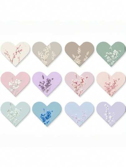 12 Adet Kalp Şeklinde Manyetik Kitap Ayracı, Çiçek Desenli Manyetik Kitap Klipsi, Kadınlar, Öğretmenler, Kitap Severler ve Kızlar İçin Uygun Estetik Okuma Hediyesi