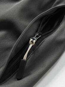Men's Casual Shorts, Summer Solid Color Minimalist Fashion Pants, Zipper Pocket Design - Dark Grey - View 6