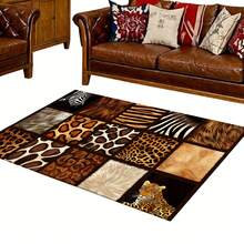 Retro Leopard Print Flannel Carpet, 2D Digital Printing, Non-Slip Rubber Bottom, Multiple Sizes Available. Suitable For All Seasons, Washable, Machine Washable, Comfortable, Unique, Suitable For Him, Her, Family Members, Boyfriend, Girlfriend, Father, Family Members, Mother, Lover, Daughter, Son, Grandfather, Grandmother, Teacher, Doctor, Nurse, Friend, Classmate, Pet. As Birthday Gifts, Household Items, Wedding Items, Souvenirs, Home Decoration, Daily Life, Office Decoration, Birthday, Anniversary, Valentine's Day, Thanksgiving, Graduation Season, Christmas, Halloween, Mother's Day, Father's Day, Wedding, New Year Gift Decoration. Suitable For Shopping Centers, Restaurants, Kitchens, Bathrooms, Living Rooms, Bedrooms, Corridors, Balconies, Outdoor Doors, Door Mats, Entrance Mats, Non-Slip Mats, Offices, Cafes, Piano Room Floor Decoration - Nhiều màu 12 - Xem 3